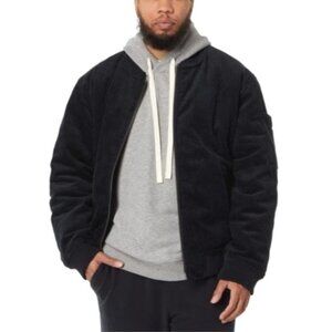 Label Go To Coudroy Bomber Size Large Black Jacket NWT Full Zip